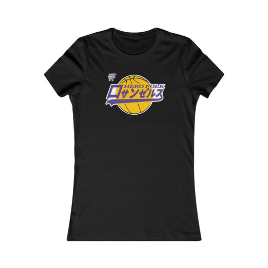 Hero Folk Women's Japanese Los Angeles Basketball Script Logo T